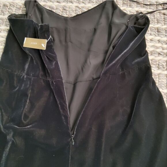 J.Crew Black Crop Velvet Jumpsuit Size 10 - Picture 13 of 15